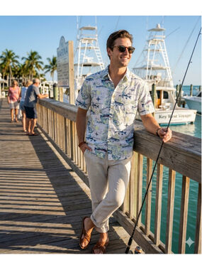 Clearwater Outfitters Wahoo Fishing Shirt All Over Printed size L